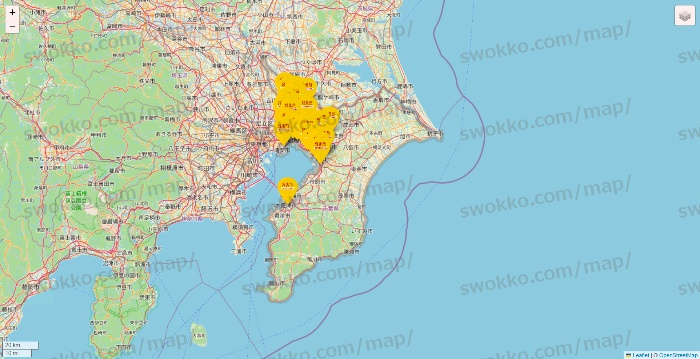千葉県の鳥貴族の店舗地図
