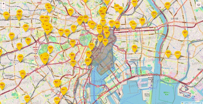 東京都の鳥貴族の店舗地図