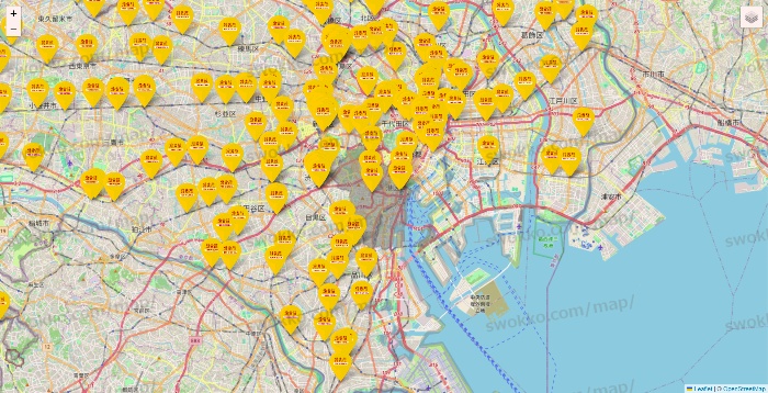 東京都の鳥貴族の店舗地図