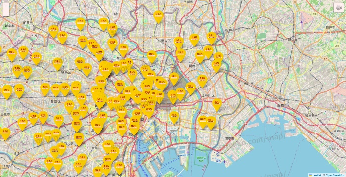 東京都の鳥貴族の店舗地図