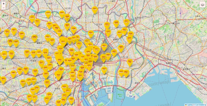 東京都の鳥貴族の店舗地図