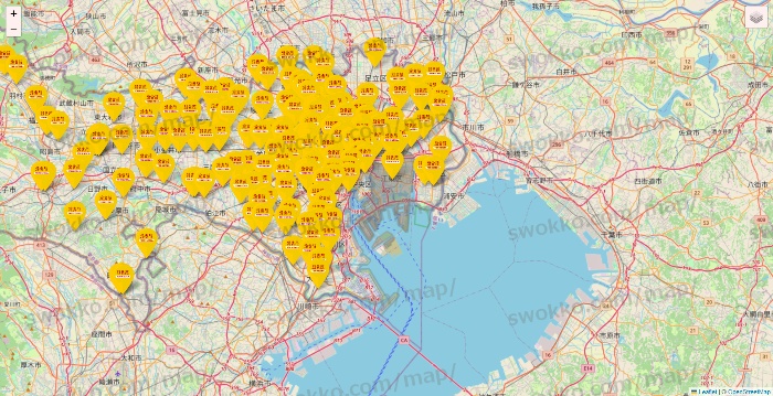 東京都の鳥貴族の店舗地図