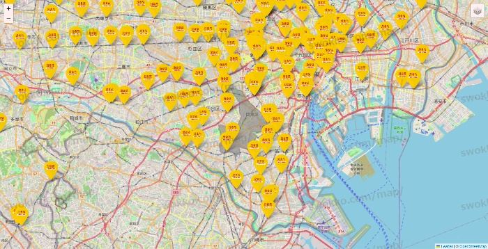 東京都の鳥貴族の店舗地図