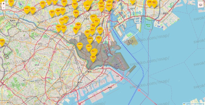 東京都の鳥貴族の店舗地図