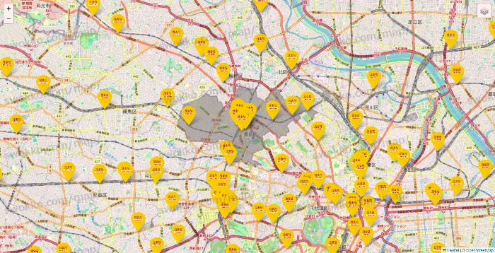 東京都の鳥貴族の店舗地図