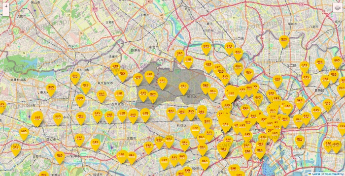 東京都の鳥貴族の店舗地図