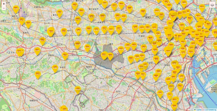 東京都の鳥貴族の店舗地図