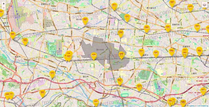 東京都の鳥貴族の店舗地図