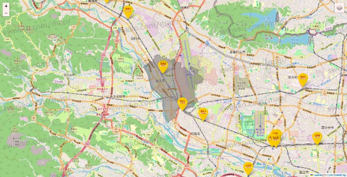 東京都の鳥貴族の店舗地図