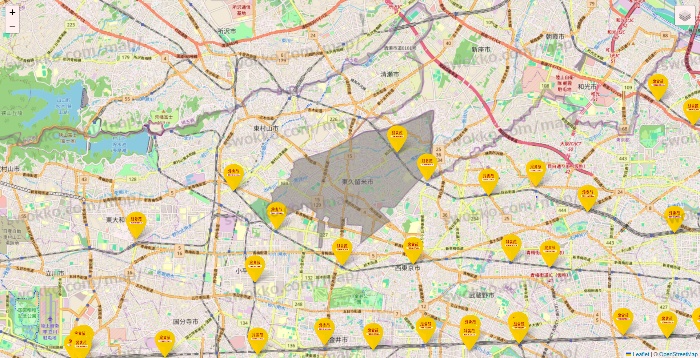 東京都の鳥貴族の店舗地図