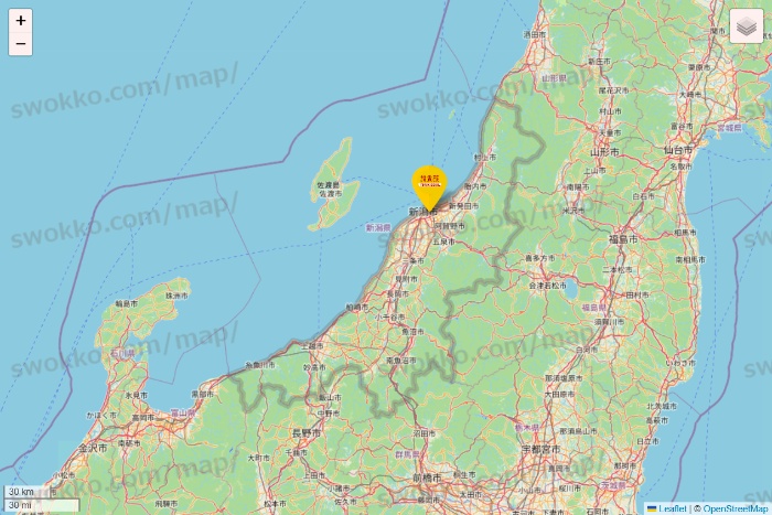 新潟県の鳥貴族の店舗地図