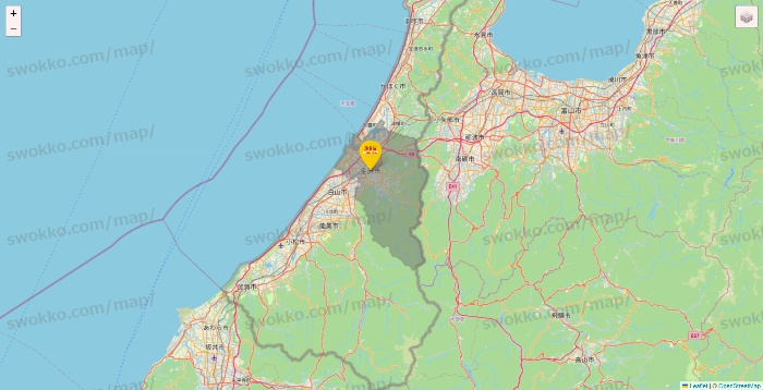 石川県の鳥貴族の店舗地図