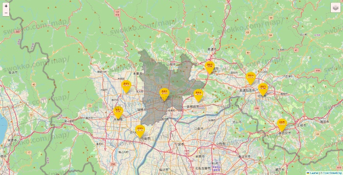 岐阜県の鳥貴族の店舗地図