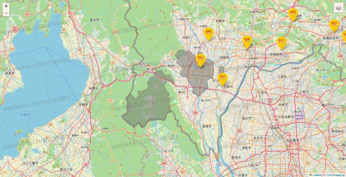 岐阜県の鳥貴族の店舗地図