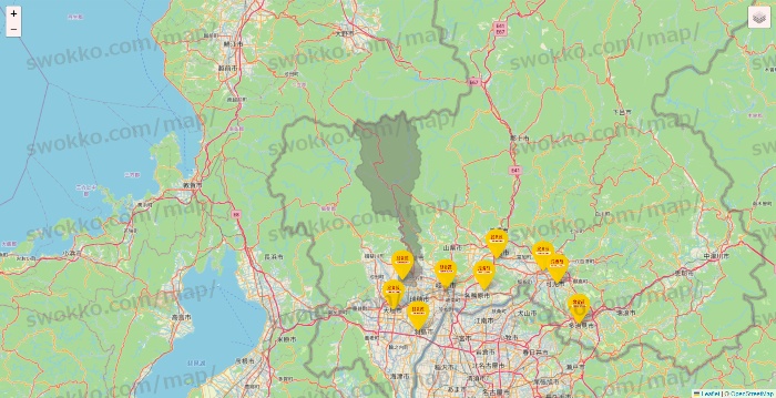 岐阜県の鳥貴族の店舗地図