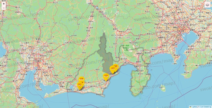 静岡県の鳥貴族の店舗地図