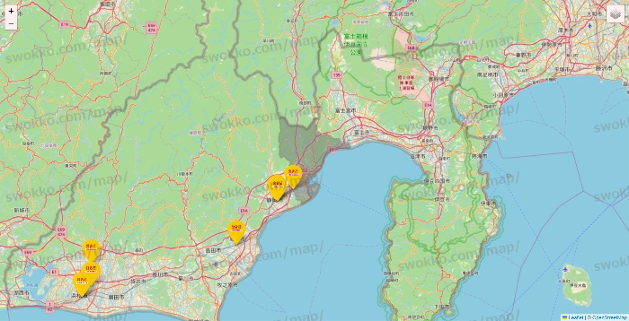 静岡県の鳥貴族の店舗地図