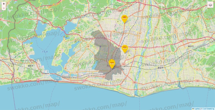 静岡県の鳥貴族の店舗地図