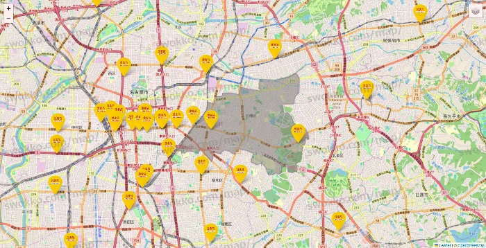 愛知県の鳥貴族の店舗地図