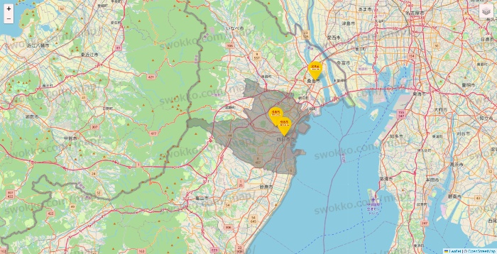 三重県の鳥貴族の店舗地図