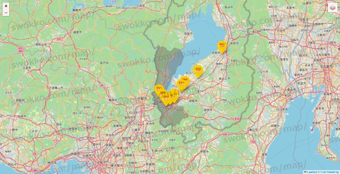 滋賀県の鳥貴族の店舗地図