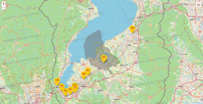 滋賀県の鳥貴族の店舗地図