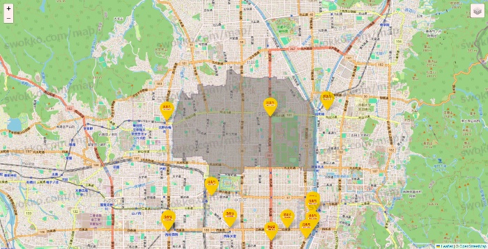 京都府の鳥貴族の店舗地図