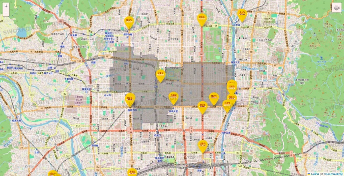 京都府の鳥貴族の店舗地図