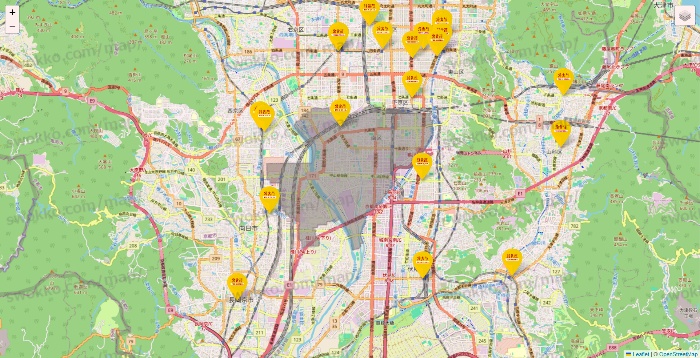 京都府の鳥貴族の店舗地図