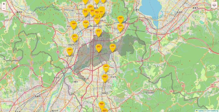 京都府の鳥貴族の店舗地図