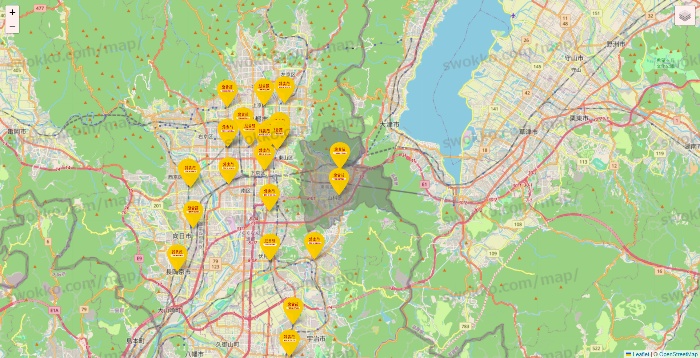 京都府の鳥貴族の店舗地図