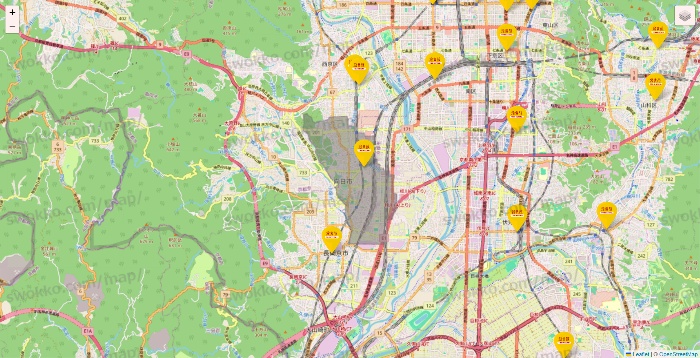 京都府の鳥貴族の店舗地図
