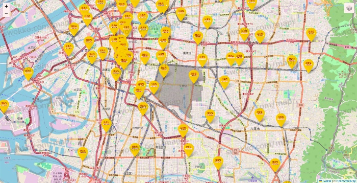 大阪府の鳥貴族の店舗地図