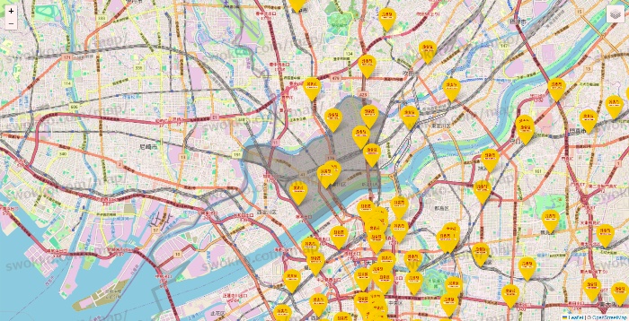 大阪府の鳥貴族の店舗地図