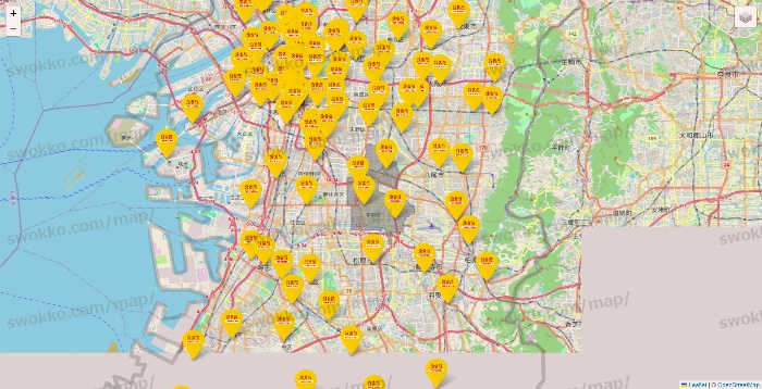 大阪府の鳥貴族の店舗地図