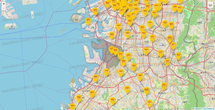 大阪府の鳥貴族の店舗地図