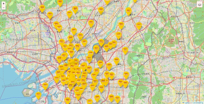 大阪府の鳥貴族の店舗地図