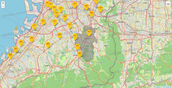 大阪府の鳥貴族の店舗地図