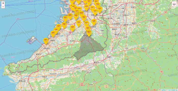 大阪府の鳥貴族の店舗地図