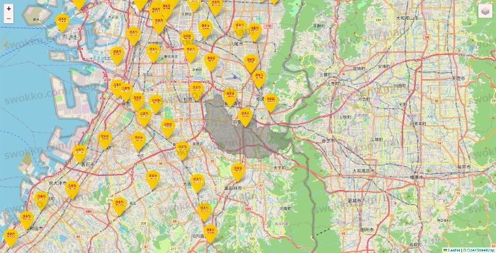 大阪府の鳥貴族の店舗地図