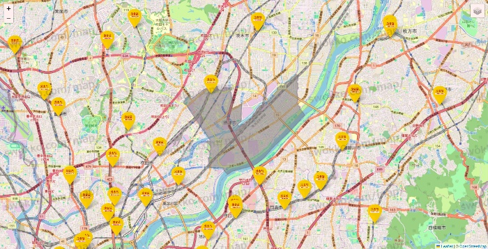 大阪府の鳥貴族の店舗地図