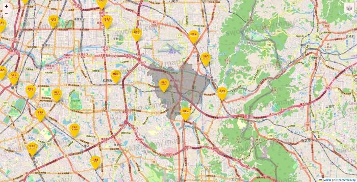 大阪府の鳥貴族の店舗地図