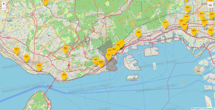 兵庫県の鳥貴族の店舗地図