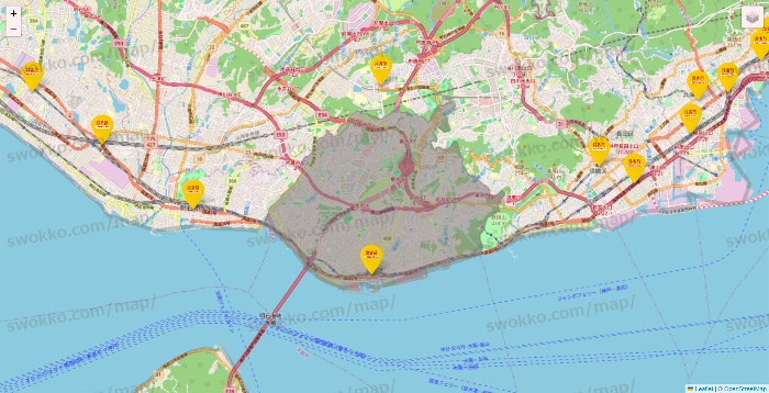 兵庫県の鳥貴族の店舗地図