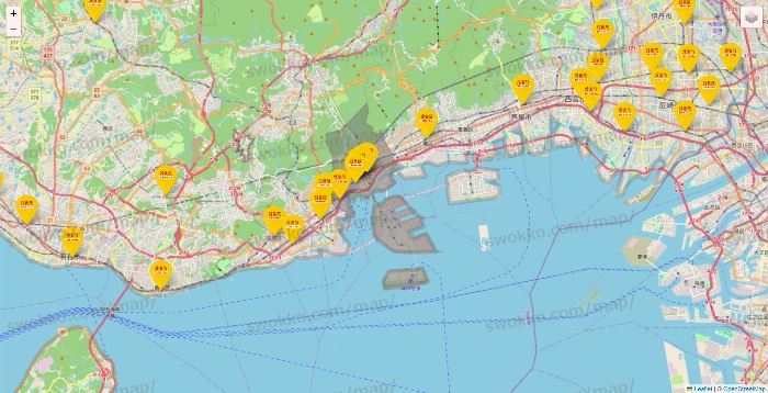 兵庫県の鳥貴族の店舗地図