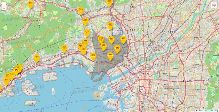 兵庫県の鳥貴族の店舗地図