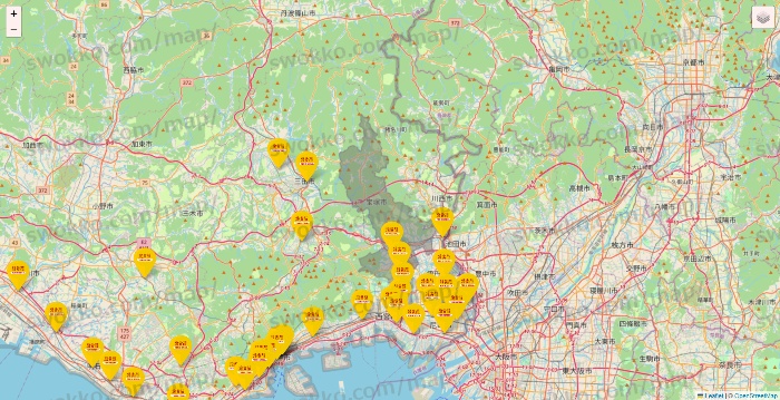 兵庫県の鳥貴族の店舗地図