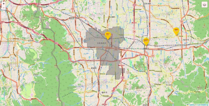 奈良県の鳥貴族の店舗地図