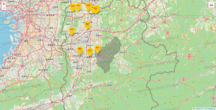 奈良県の鳥貴族の店舗地図