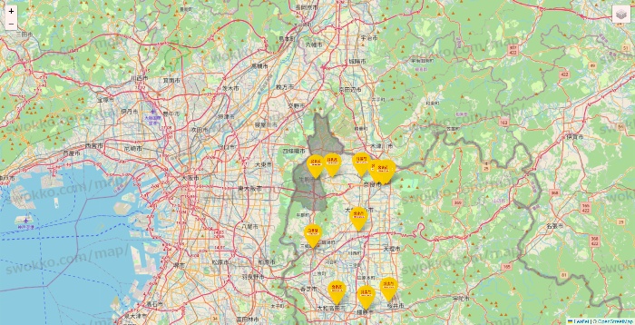 奈良県の鳥貴族の店舗地図